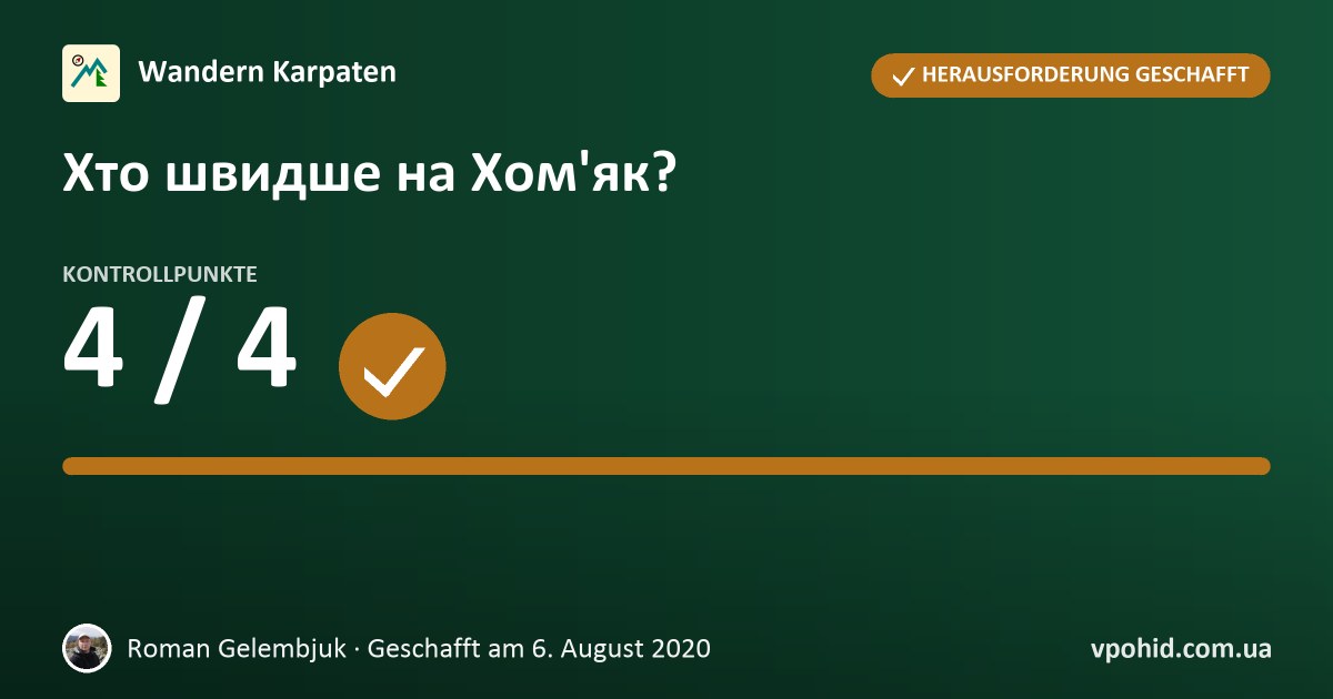 Roman Gelembjuk bei der Herausforderung „Хто швидше на Хом'як?“